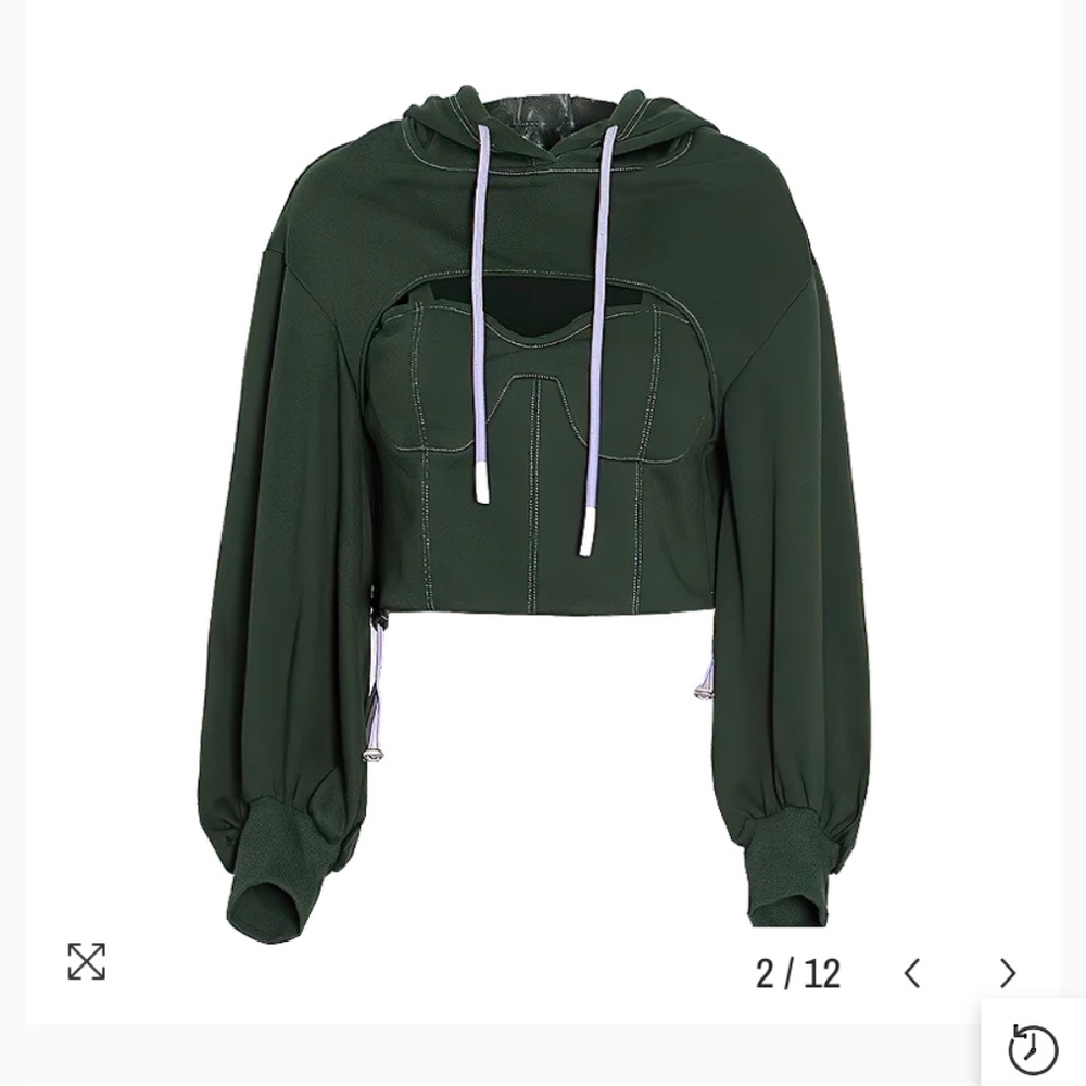 Hard N Heavy hollow out hooded‎ female crop bra insert sweatshirt. Preowned